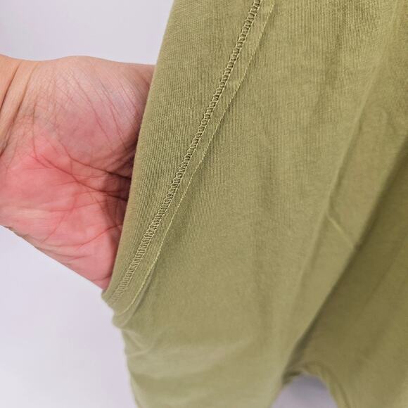 Whish List Olive Green Cap Sleeve Oversize Top V Neck T-Shirt Women's M/L 2996 - Picture 5 of 6